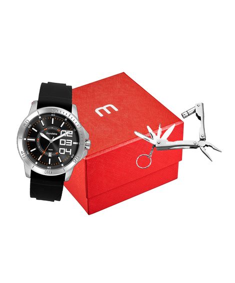 relógio mondaine  99734g0mvni2kb analógico calendário preto