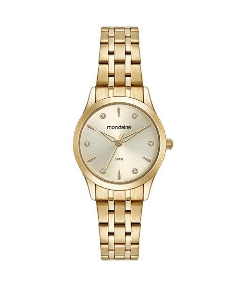 relógio mondaine 32610lpmkde1k1 analógico dourado