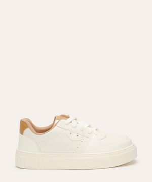 tênis casual flatform com recortes oneself branco