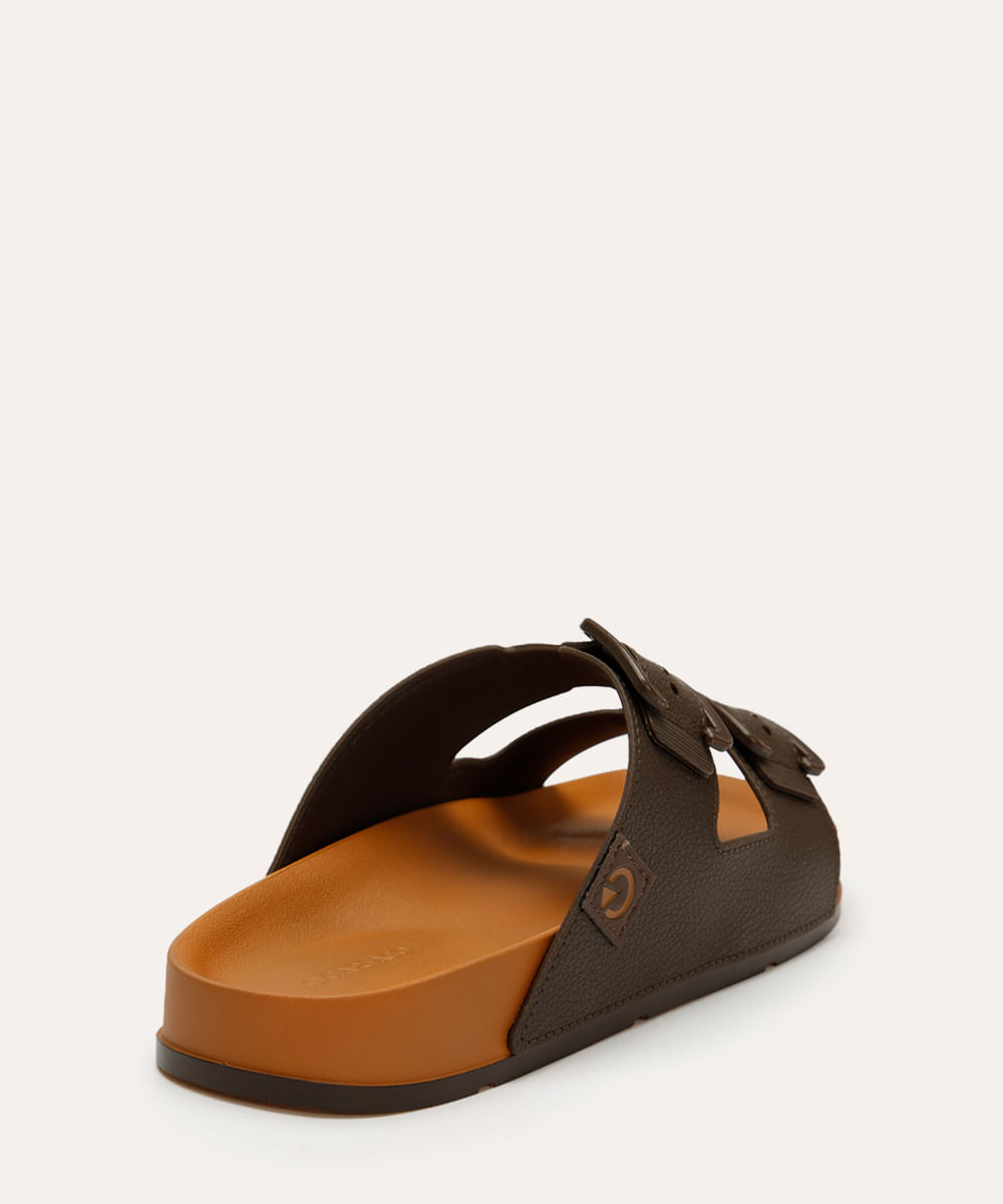 chinelo com fivelas cartago bege