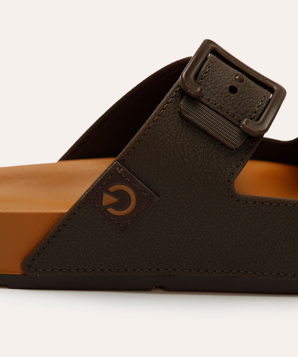 chinelo com fivelas cartago bege