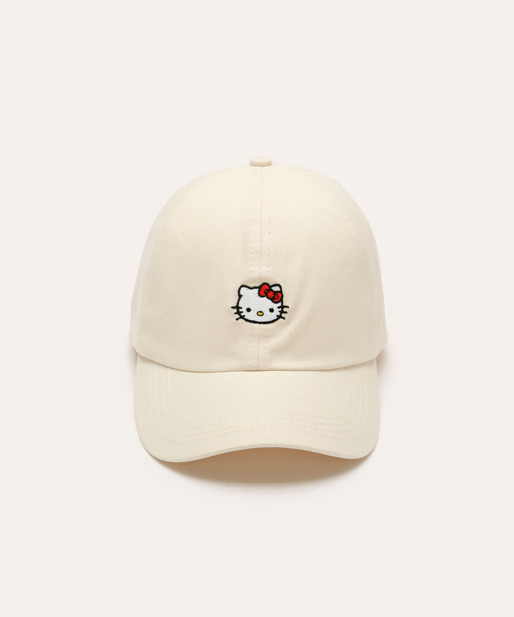 boné acaba curva maleável hello kitty off white