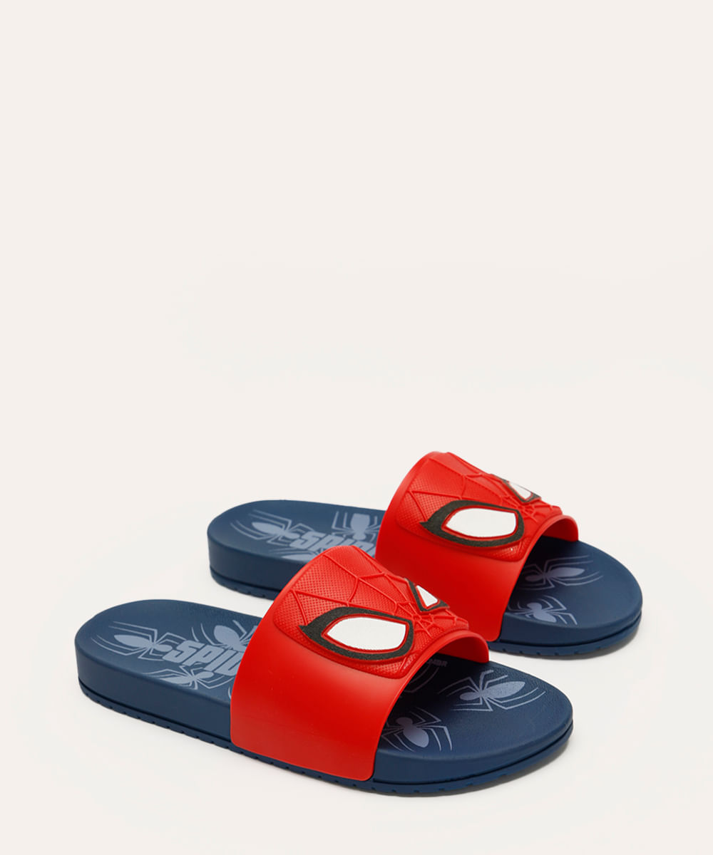 chinelo infantil grendene homem aranha azul