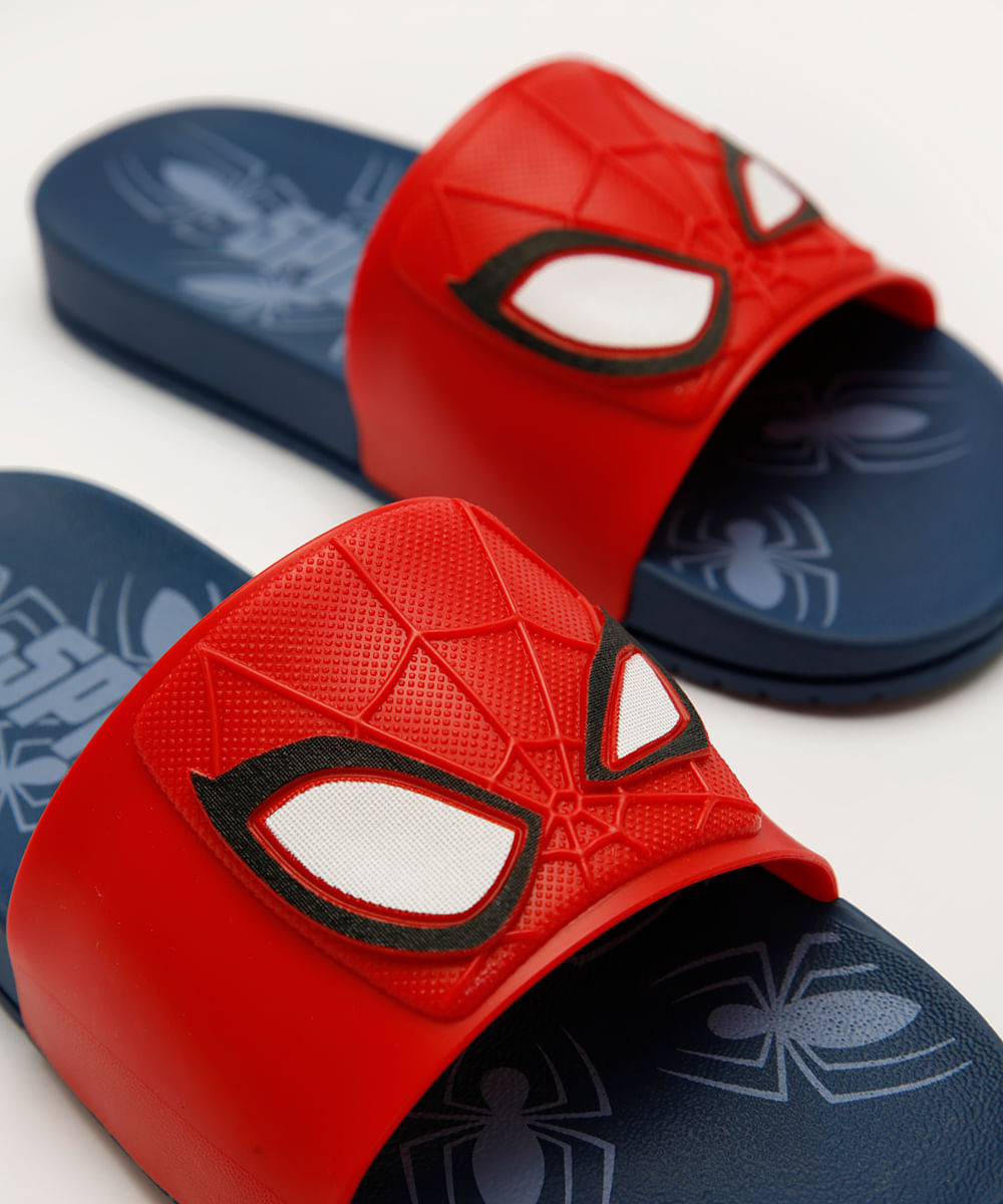 chinelo infantil grendene homem aranha azul