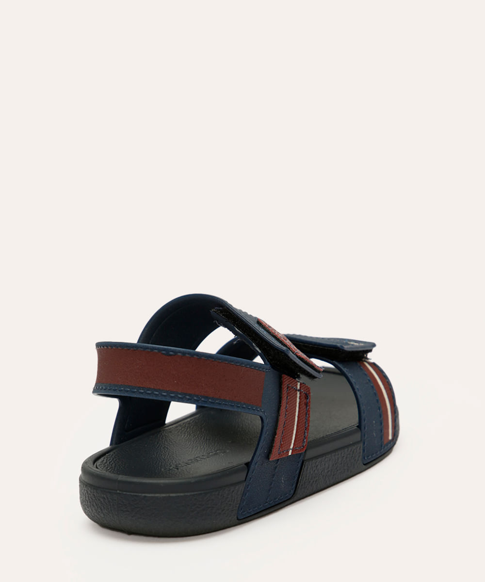 sandália infantil com velcro cartago azul
