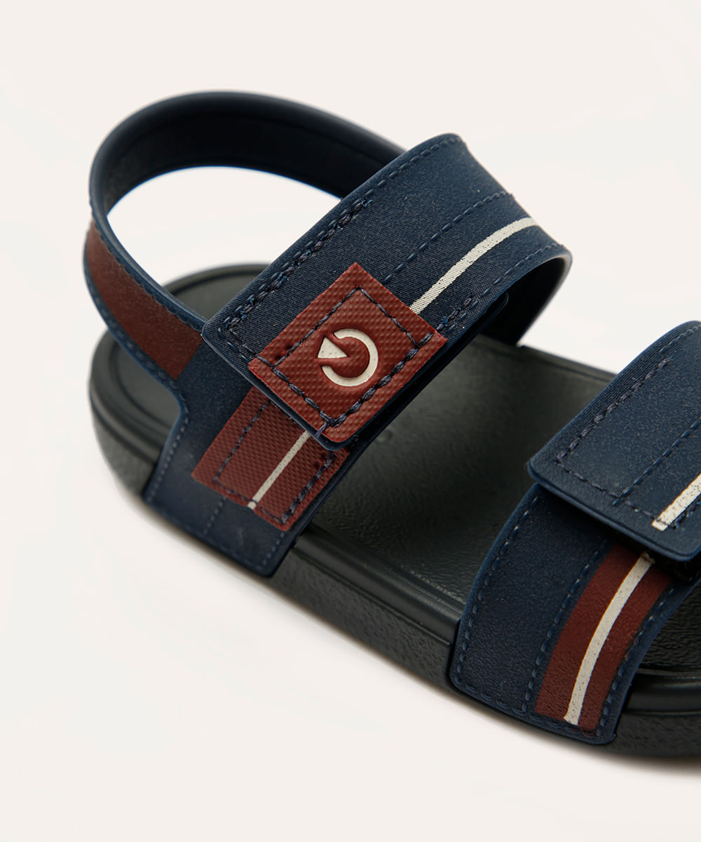 sandália infantil com velcro cartago azul