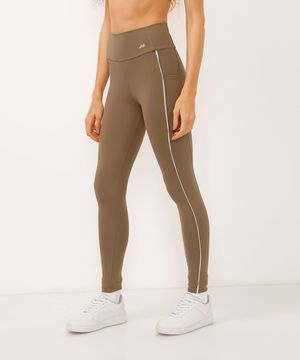 calça legging com bolsos esportiva ace marrom