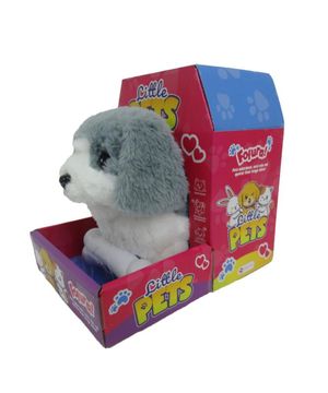 Cachorro Little Pets com Som Cinza e Branco Shiny Toys 001420