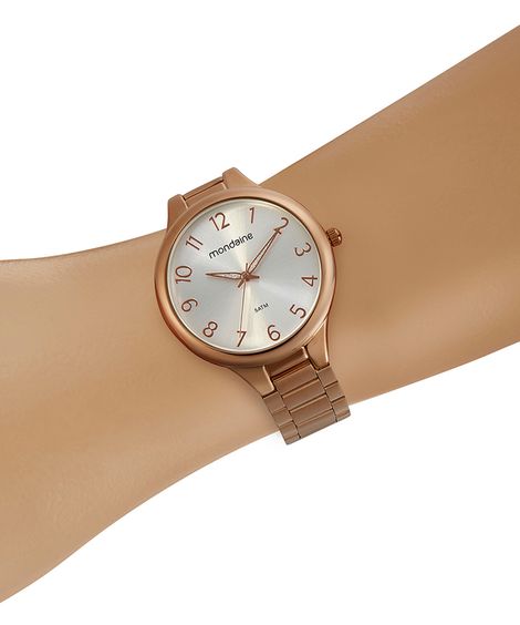 relógio mondaine 32418lpmvre3ke analógico rosê
