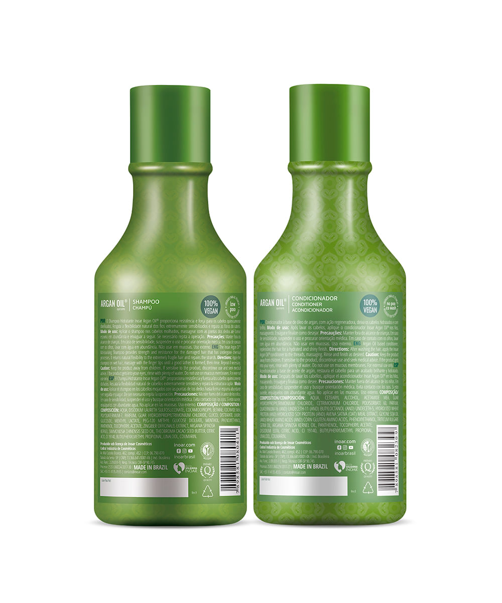 kit shampoo e condicionador duo argan inoar