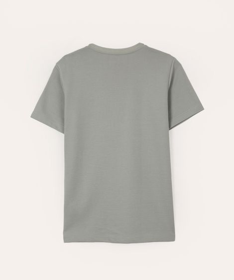 camiseta de algodão juvenil texturizada manga curta azul