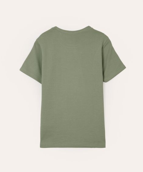 camiseta de algodão juvenil texturizada manga curta verde