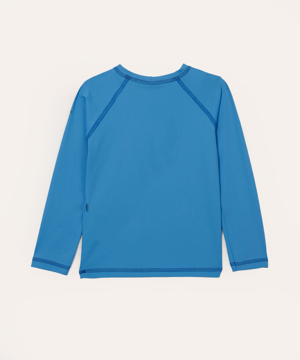 camiseta infantil manga longa proteção uv azul