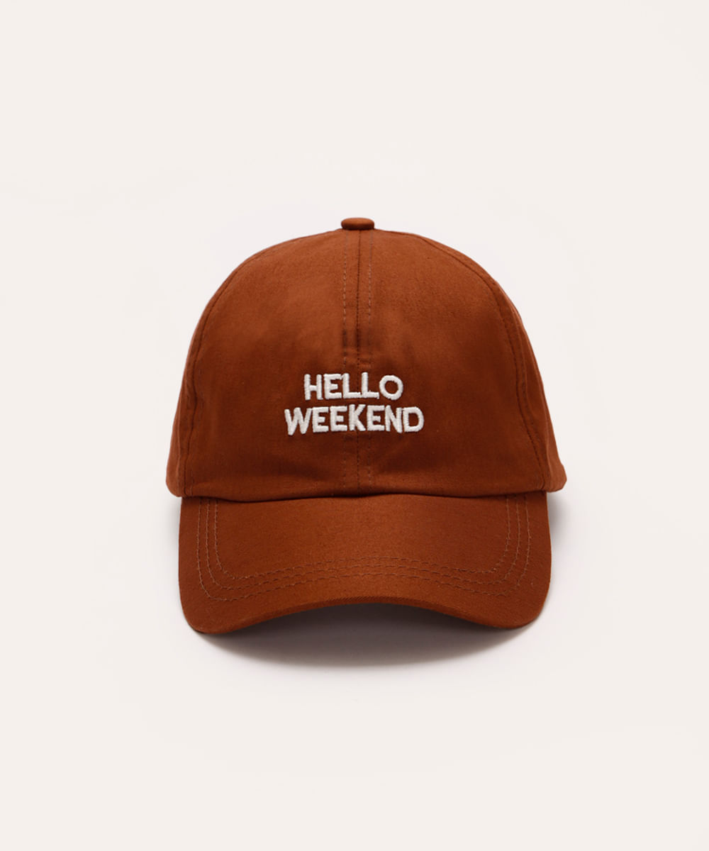 boné aba curva maleável hello weekend marrom