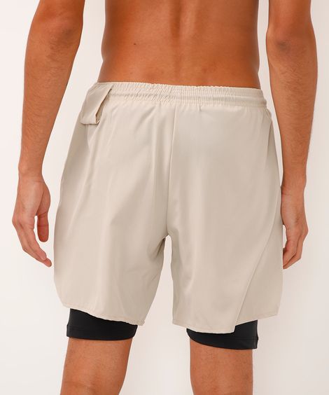 short com bermuda de compressão esportivo bege