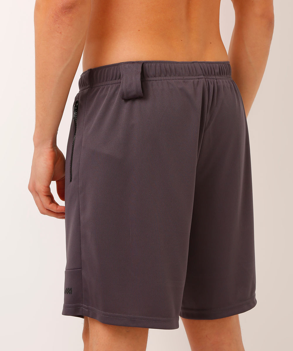 bermuda com passante para camiseta cinza
