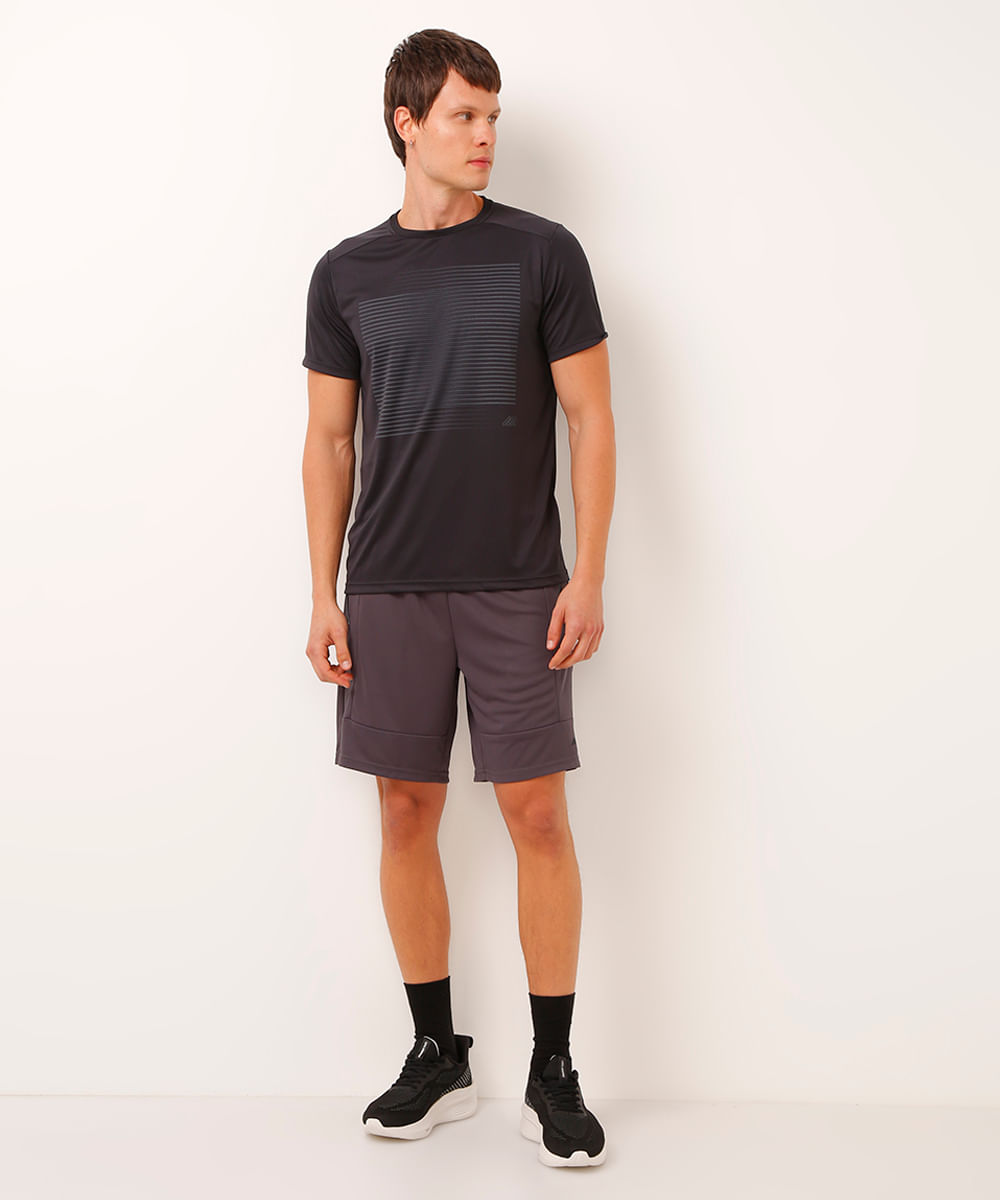 bermuda com passante para camiseta cinza