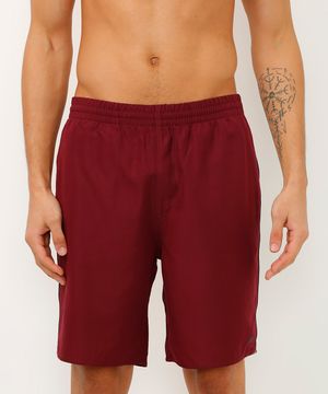 bermuda reta com nervuras na lateral esportiva ace vinho