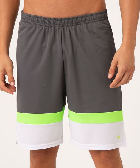 bermuda masculina com recortes cinza