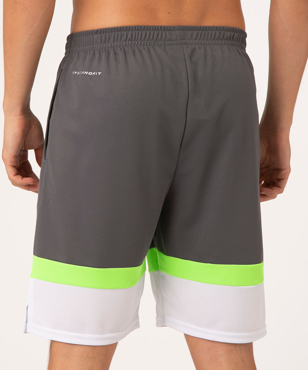 bermuda masculina com recortes cinza