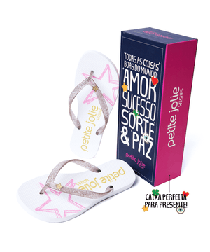 Chinelo Petite Jolie Fresh Glitter Ouro Light/Estrela PJ7080