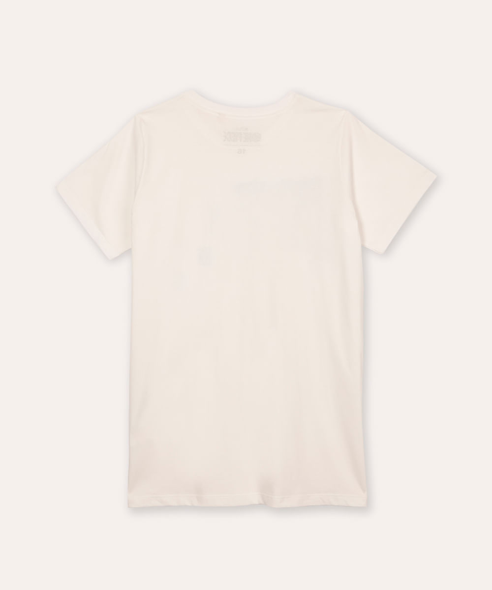 camiseta de algodão infantil manga curta one piece off white