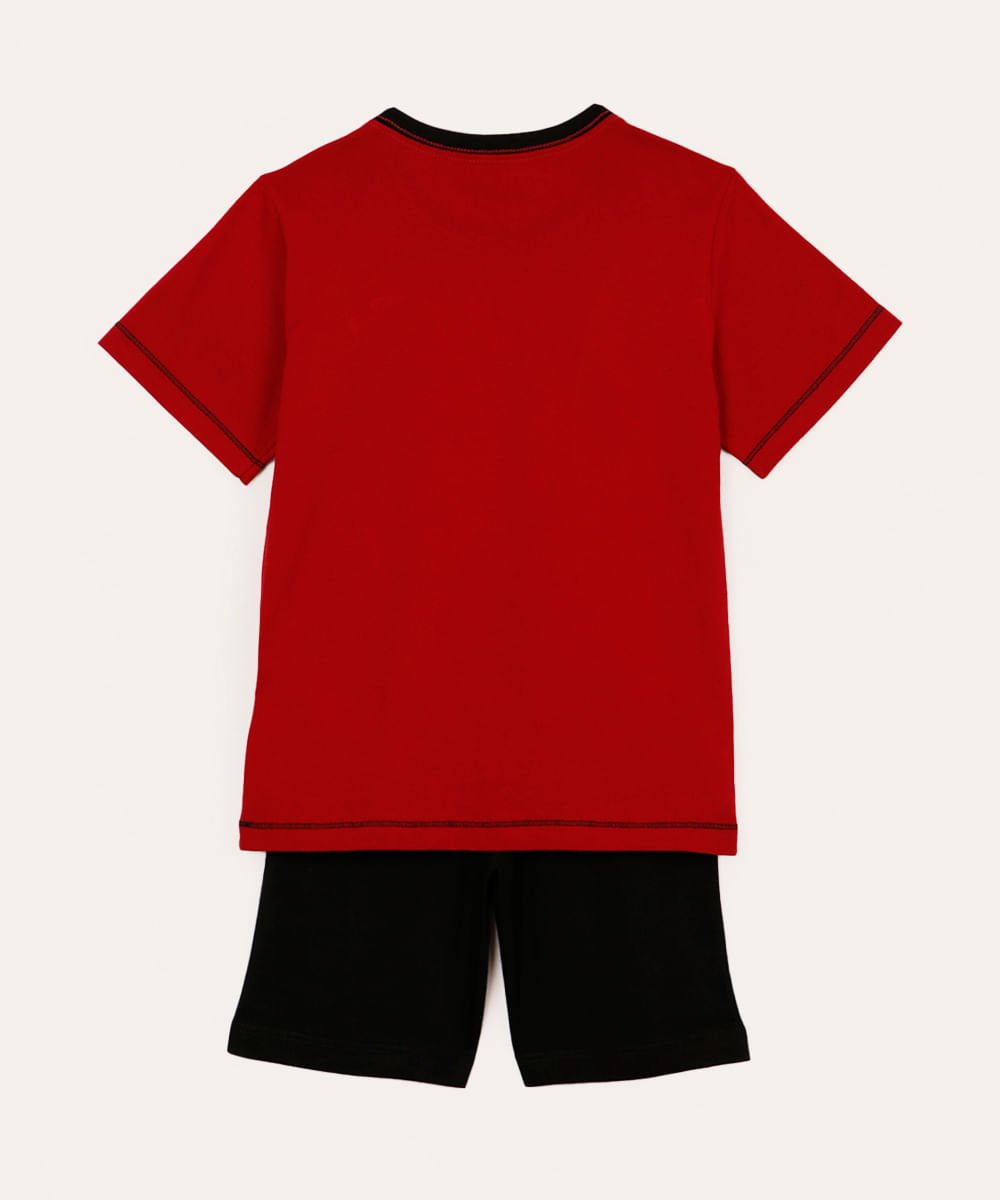 pijama curto de algodão enaldinho vermelho