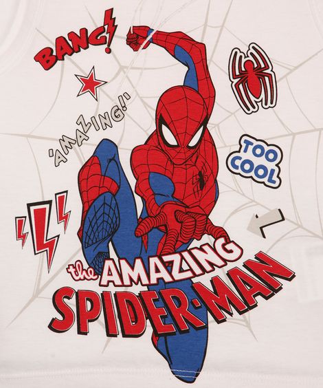 conjunto infantil curto homem aranha off white