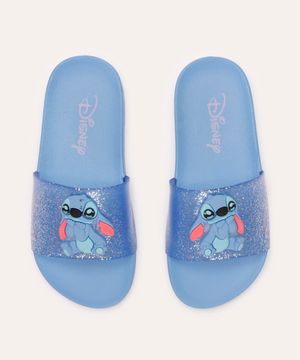 chinelo slide infantil stitch azul