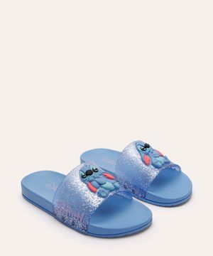 chinelo slide infantil stitch azul