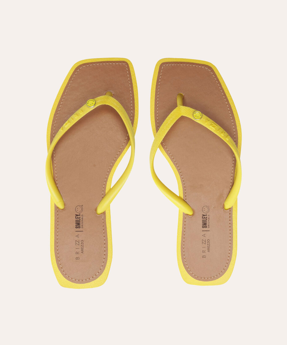 chinelo square smiley brizza arezzo amarelo