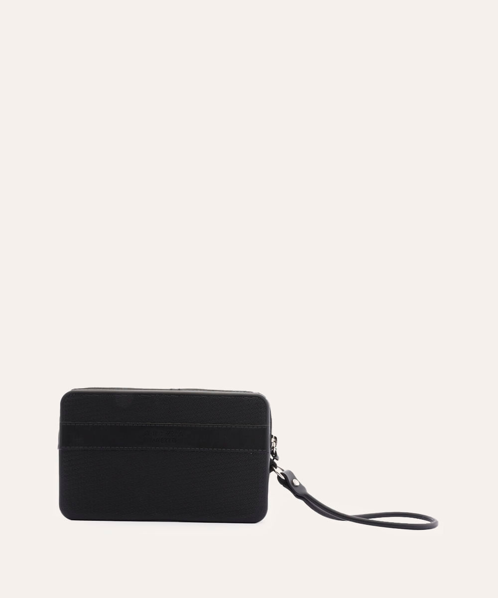 bolsa clutch com alça de mão brizza arezzo preta