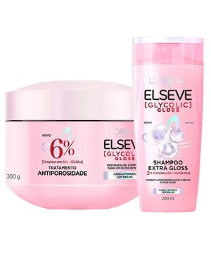 Elseve Glycolic Gloss Kit - Shampoo + Creme de Tratamento