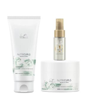 Wella Professionals NutriCurls Kit – Condicionador + Máscara + Óleo Light