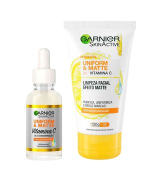 Garnier Pele Limpa e Sem oleosidade Kit - Creme de Limpeza Facial + Sérum Facial Antimarcas