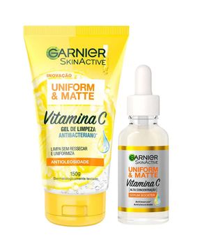 Garnier Vitamina C Kit – Sérum Facial Efeito Matte 30ml + Gel de Limpeza Facial 150g