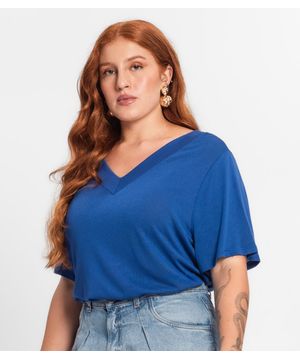 Blusa Feminina Plus Size Secret Glam Azul