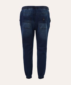 calça jogger jeans plus size azul