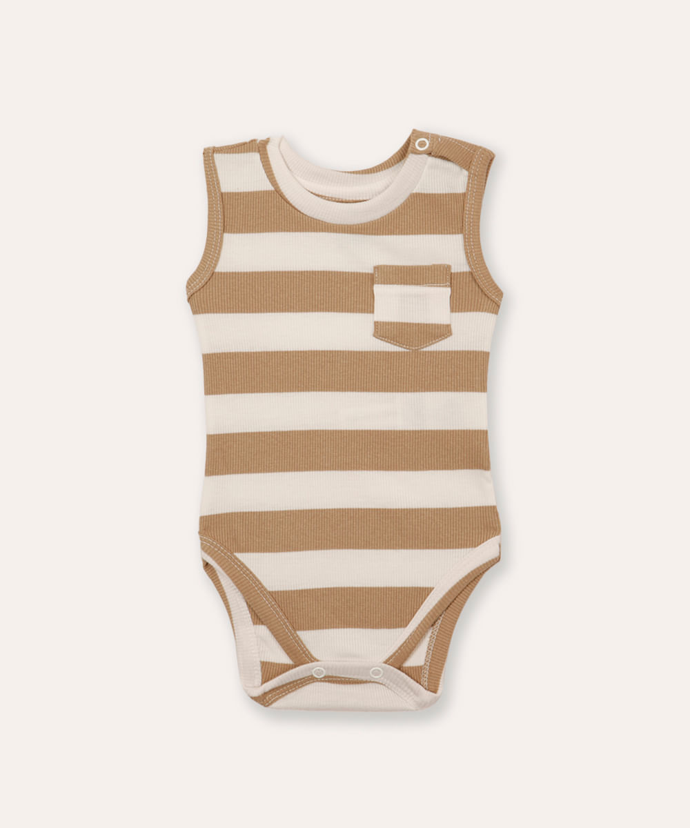 body regata infantil listrado bege