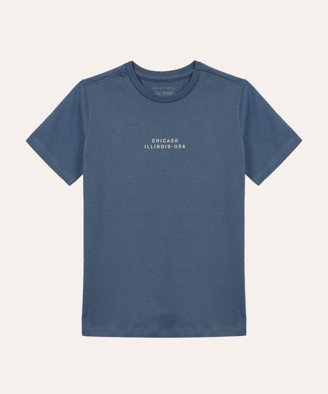 camiseta de algodão infantil manga curta chicago azul