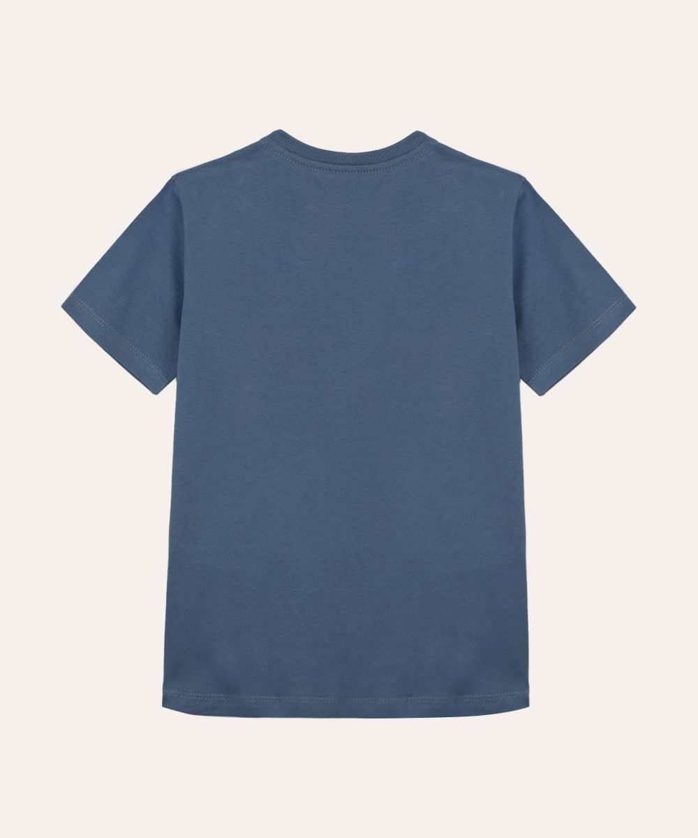 camiseta de algodão infantil manga curta chicago azul
