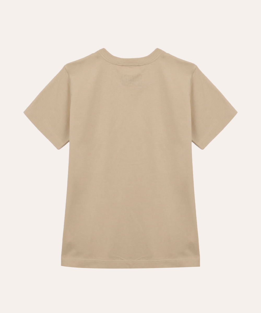 camiseta de algodão infantil manga curta os jovens titãs bege