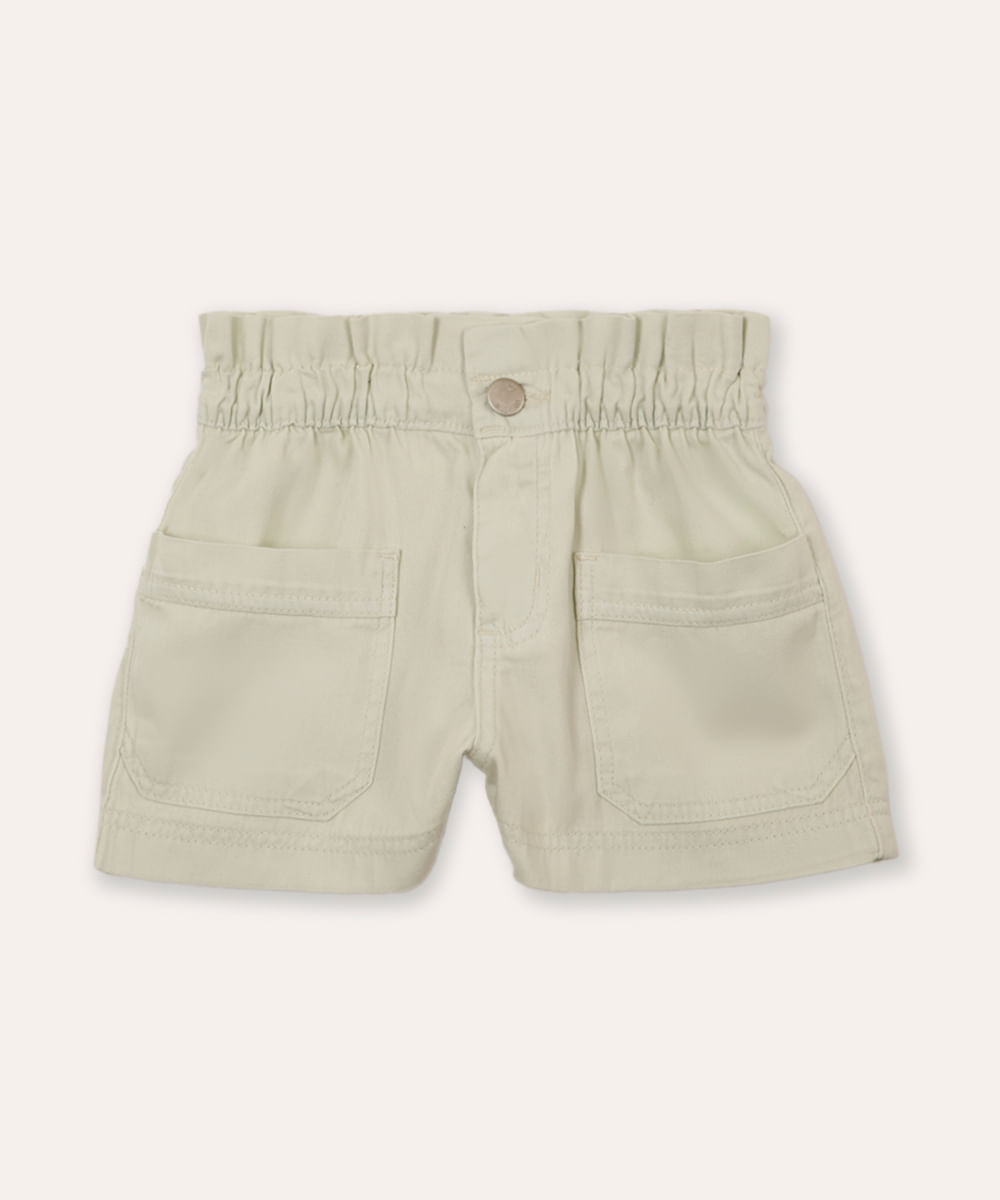 short chochard de sarja infantil com bolsos verde