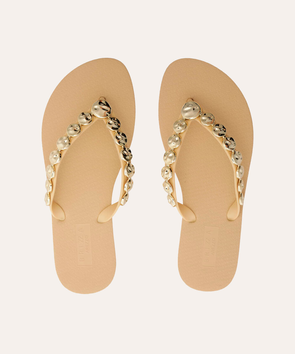 chinelo slim essential brizza arezzo bege
