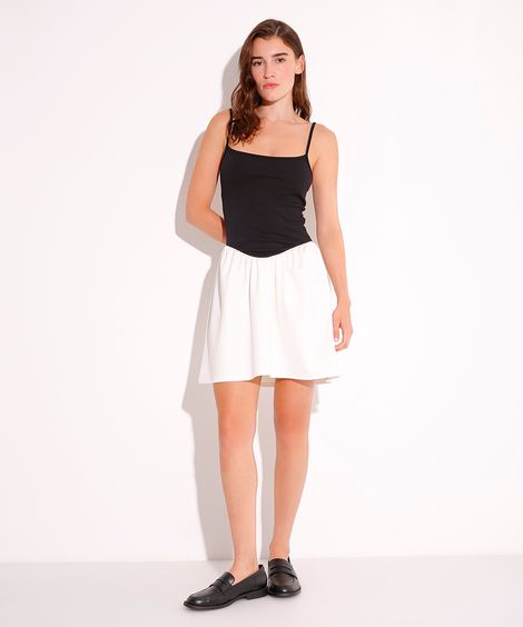 vestido curto alça fina bicolor mindset