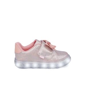 Tênis de Led Pampili Sneaker Luz Laço 483015000 Rose