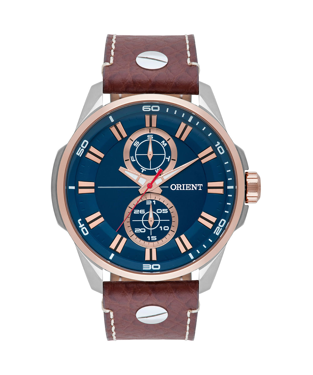 relógio orient mtscm004 d1mb multifunção marrom