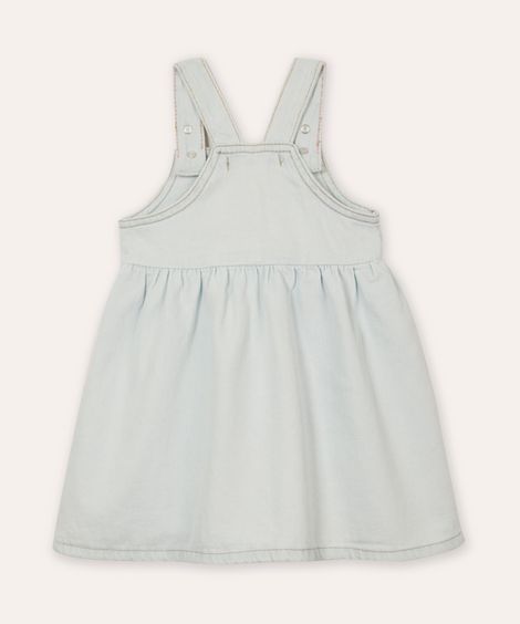 salopete jeans infantil gatinho azul