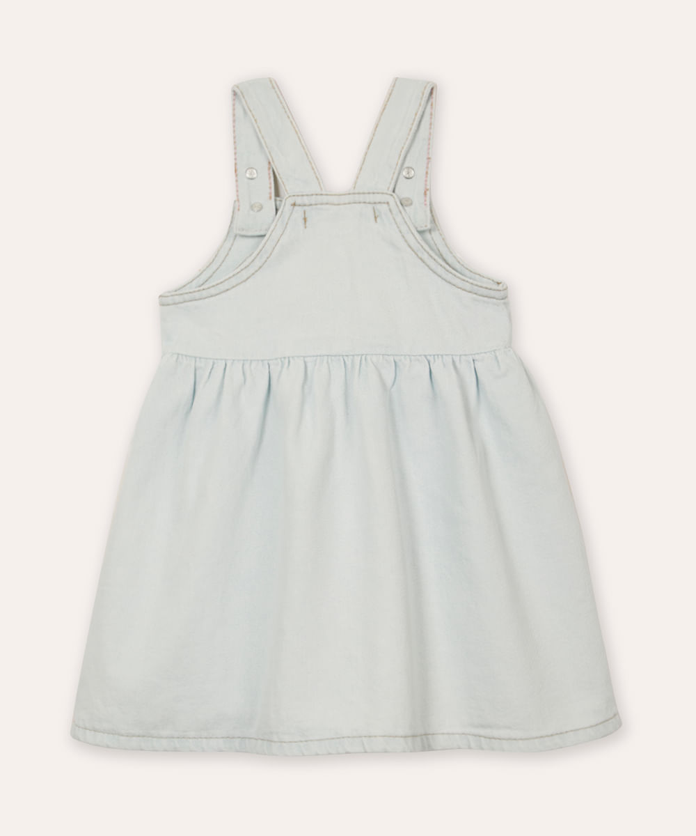 salopete jeans infantil gatinho azul