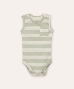 body regata infantil listrado verde